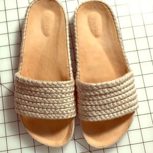 Natural Cotton Braided Pool Slides